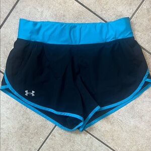 Under Armour Women's SpeedPocket Shorts in Black and Blue